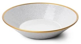 Set de 16 piese pentru masă, porțelan, gri/auriu