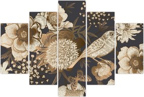 Tablou - Flori aurii pe fundal întunecat (150x105 cm)