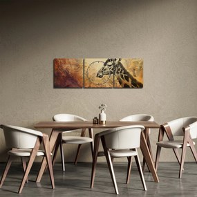 Tablou - Girafă, pictură (cu ceas) (90x30 cm)