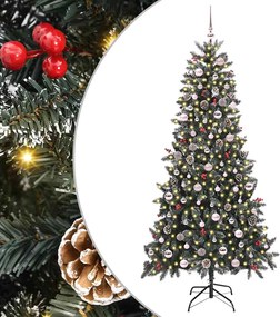 vidaXL Brad de Crăciun artificial Verde 240 cm PVC și Plastic și Oțel