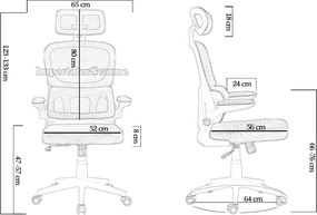Scaun ergonomic din mesh cu suport lombar si brate rabatabile OFF 432 negru