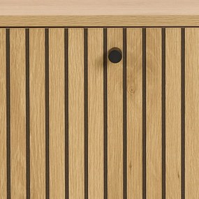 Pantofar în culoare naturală cu deschidere înclinată cu aspect de lemn de stejar 72x43x17 cm Albany – Actona