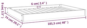 Pat pentru caini, maro miere, 101,5x74x9 cm, lemn masiv pin maro miere