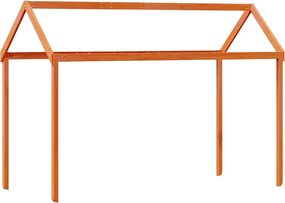 vidaXL Acoperiș pat de copii, maro, 207x80,5x151,5 cm, lemn masiv pin