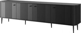 Comodă TV Vesper 4D 187 cm - negru / picioare negre