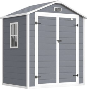 Outsunny Magazie Metalica pentru Gradina Gri Spatiu Depozitare Exterior | Aosom Romania