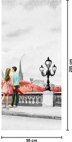 Fototapet pentru ușă - Îndrăgostiții în Paris (95x205cm)