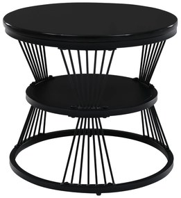 Set 2 Mese de Cafea Moderne cu Îmbinare, Negru+Alb | Aosom Romania
