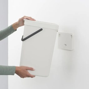 Cos de gunoi colectare selectiva Brabantia Sort&Go 1005516, 16 L, Maner, Montabil pe perete, Gri deschis