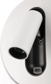 Aplica cu reader LED directionabil stil minimalist TIMIT USB C alb