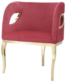 Fotoliu tapitat Morello rosu/gold – H78 cm