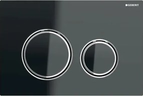 Clapeta actionare dubla rezervor wc, lava sticla lucioasa cu inele de design crom lucios, Geberit Sigma50 Lava