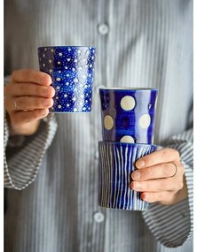 Cești albastru-închis 3 buc. pentru espresso din gresie 190 ml Minoa – Bloomingville