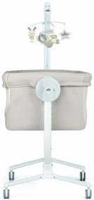 Patut cu leganare, Cullami, co-sleeper 2 in 1, Cu laterala culisanta, Cu setare unghiulara, Cu roti, Reglabil in 8 pozitii pe inaltime, Gri deschis