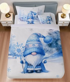 Lenjerie de pat din microsaten BLUE GNOME alba + husa de perna 45 x 45 cm gratuita Dimensiune lenjerie de pat: 70 x 90 cm | 140 x 200 cm