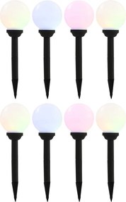 vidaXL Lămpi solare de exterior cu LED, 8 buc., 15 cm, RGB, sferic