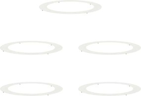 vidaXL potrivit pentru inele de copac plat 5 pcs Alb Ø90 / 120 cm Oțel