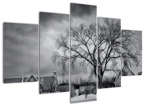 Tablou cu sat alb negru (150x105 cm)