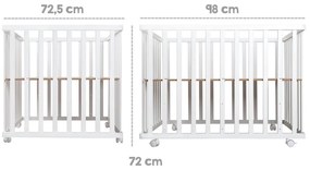 Țarc pentru copii alb cu roți 100x75 cm Style – Roba