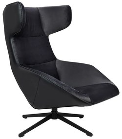 VITA VELVET fotoliu pivotant negru PU