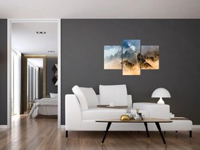 Tablou - lupii urlând la lună (90x60 cm)