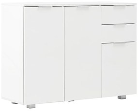 283718 vidaXL Servantă, alb extralucios, 107x35x76 cm