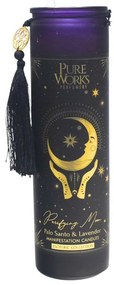 Arome Lumânare organică Palo Santo&amp;Lavender300 g într-un pahar înalt colorat cu ciucure