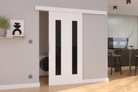 Ușă glisantă HERS (Latime: 86 cm, Culoare: Sonoma /Negru Lacobel)