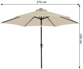 Deuba Umbrela de soare LED Miami Ø270cm - bej