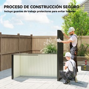 Outsunny Șopron exterior pentru grădină 1,37 m² 163x90x179 cm cu ușă cu încuietoare și grile de ventilație Gri închis | Aosom Romania