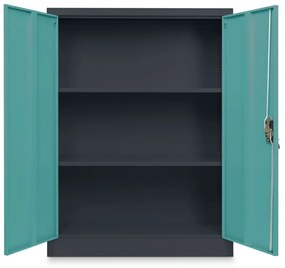 Dulap metalic universal mediu, 90 x 40 x 120 cm, încuietoare cu cilindru, verde - ral 6033