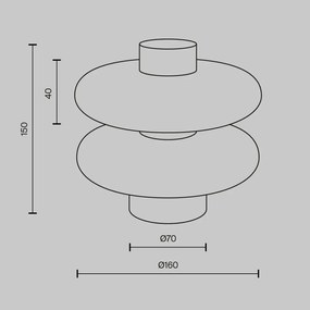Mini Lampa de masa LED metal maro, sticla Nuvem
