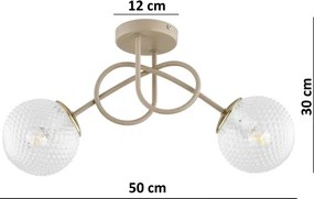 Brilagi - Lustră aplicată STELLA 2xE27/60W/230V bej/auriu