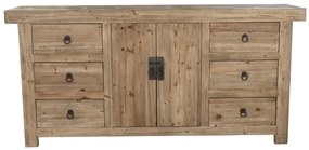 Bufet, natur, din lemn masiv reciclat, „Étable”