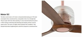 Lustra cu Ventilator si telecomanda DECO FAN M LED cupru/maro