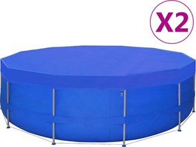vidaXL Prelate piscină, 2 buc., PE rotund, 540 cm, 90 g/m²