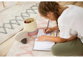 Covor roz/crem lavabil/țesut manual din bumbac 120x160 cm Atlas Natural – Lorena Canals