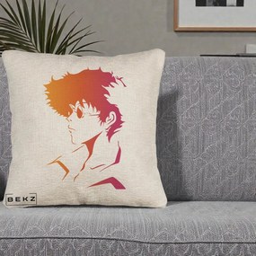 Perna Decorativa Cowboy Bebop Spike Silueta Gradient, 40x40 cm, Bej Canapea, Husa Detasabila, Perna Inclusa, BEKZ®