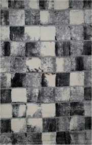 Covor VALENCIA, 125x200 cm, forma dreptunghiulara, poliester, negru/al