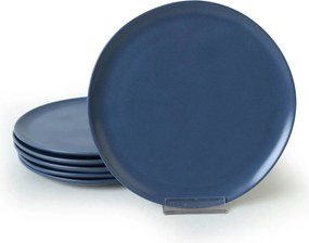 Set 6 farfurii desert X00018766, albastru, ceramica, 22 cm