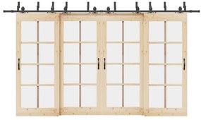 vidaXL Set feronerie pentru uși glisante, negru, 400 cm, oțel