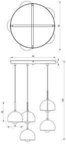 Lustră pe cablu COOL 5xE27/60W/230V neagră