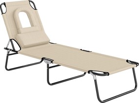 Outsunny Sezlong de Gradina Piabil, Pat pentru Plaja | Aosom Romania