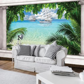 Fototapet - Corabie pe ocean (254x184 cm)