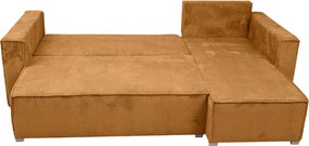 Canapea colt extensibila SMART COSARO mustar, cu colt bilateral + 2 perne CADOU