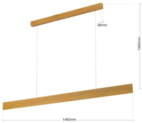 Lustra LED suspendata iluminat ambiental up/down GIDEON lemn