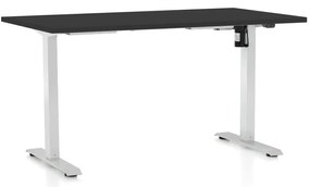 Masa inaltime reglabila OfficeTech A, 140 x 80 cm, bază albă, negru