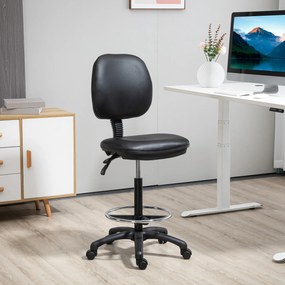 Vinsetto Scaun cu rotile reglabil inaltime 69-91 cm cu spatar inclinabil si suport pentru picioare reglabil | Aosom Romania