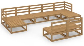 3076087 vidaXL Set mobilier de grădină, 9 piese, lemn masiv de pin