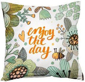 Feta de perna decorativa ENJOY THE DAY 45x45 cm, colorata